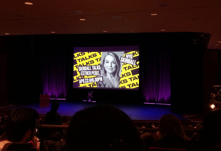 Esther Perel spoke at NYU Skirball today, April 22. (Staff Photo by Mansee Khurana)