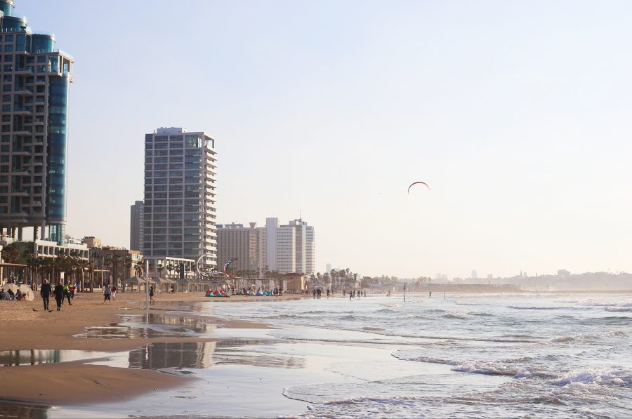 The beach at Tel Avivs waterfront. (Staff Photo by Julia McNeill)