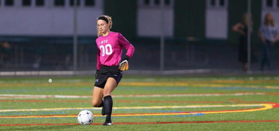Meghan Marhan has been the starting goalkeeper for NYU for the past two years. (Via NYU Athletics)