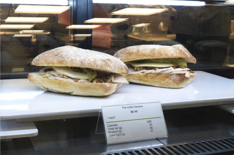 The Little Havana sandwich, sold in Upstein dining hall. Ria Mittal tried to eat only sandwiches from Upstein’s Daily Press for two days. (Photo by Talia Barton)