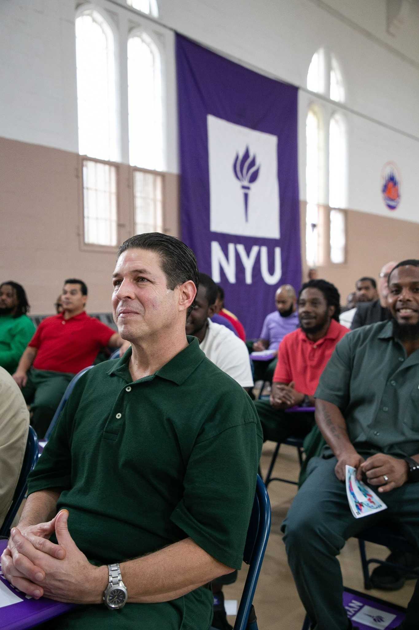 John Harnage, an inmate at Wallkill Correctional Facility, attends NYUs Prison Education Program graduation on Oct. 29. (Courtesy of NYU Photo Bureau)