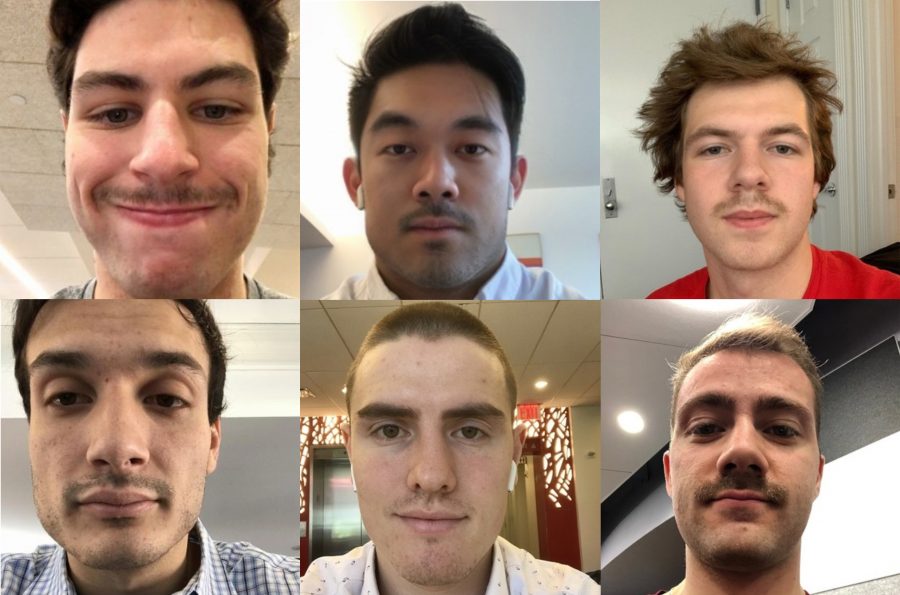 Members of the NYU hockey team are growing out their mustaches for Movember. (Photos Courtesy of NYU Hockey)