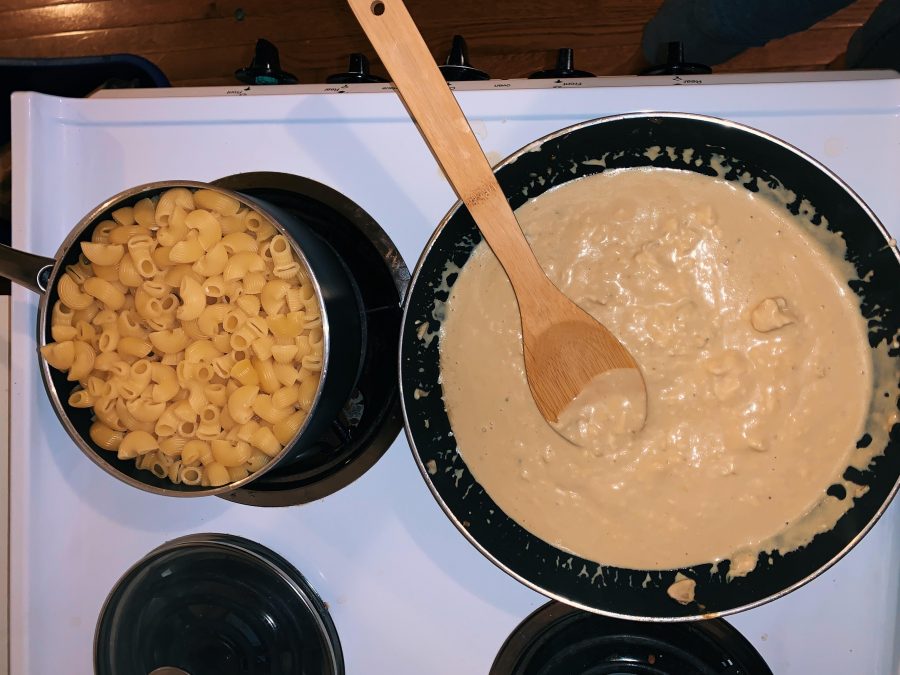 Pictured above is homemade vegan mushroom mac and cheese. Perfect for your winter cravings. (Photo by Priya Subberwal)
