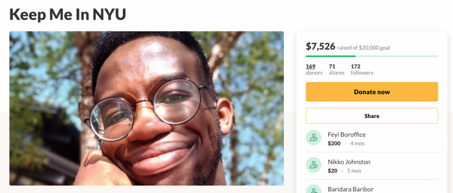Students like Joshua Olujide have relied on donations to help pay for their tuition. (Image via GoFundMe)