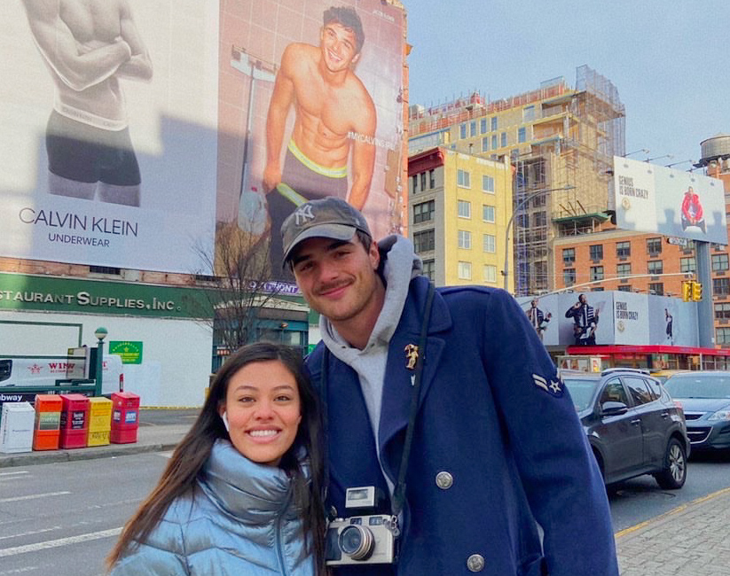 Sophomore Valentina Parra-Rodriguez with model Jacob Elordi. Students frequently run into celebrities in NYC. (Photo by Zendaya Coleman)

