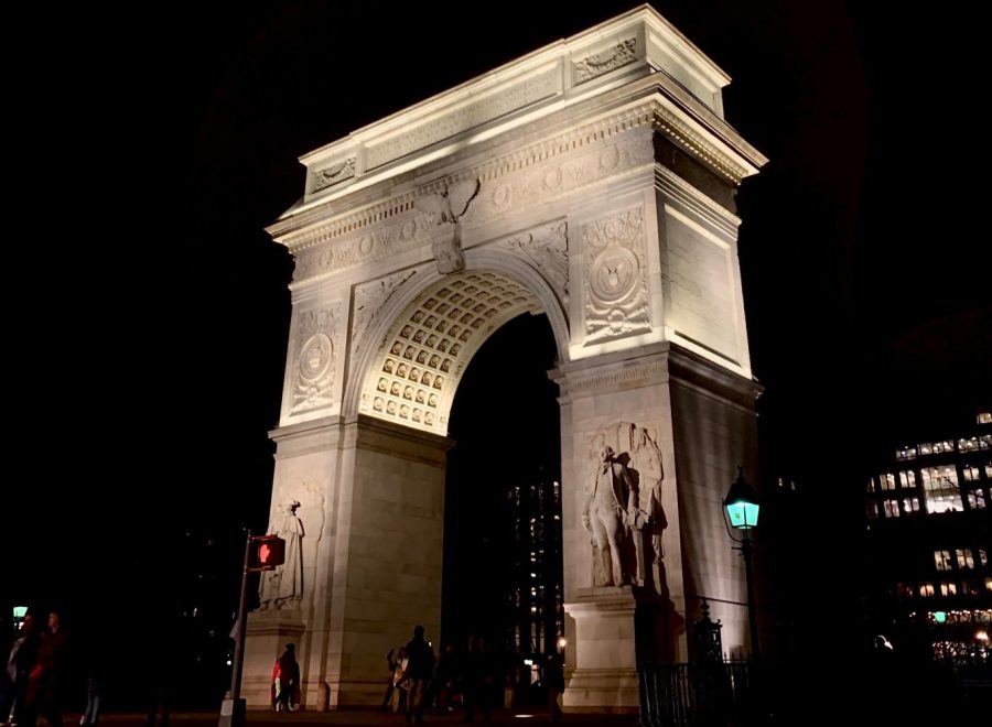 The famous Washington Square Park arch is a must-see sight on NYU’s no-wall campus. Not walking under it has also been the one tradition the university shares for years. (Staff photo by Jake Capriotti)