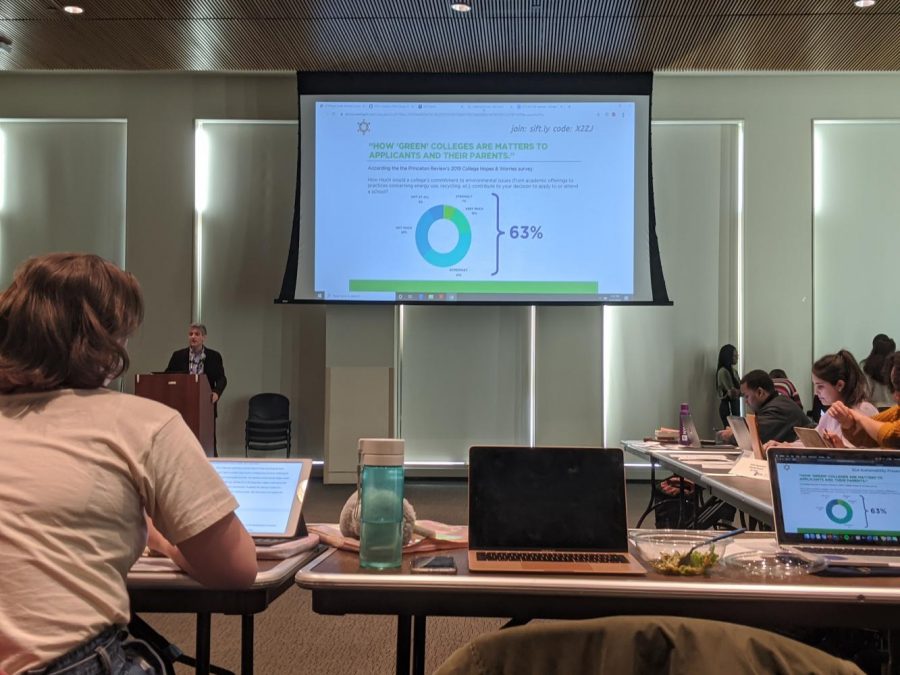 NYUs Student Government Assembly reviewed relevant applicant data. The SGA met that day to hold a vote to make election day a university holiday. (Staff Photo by Nick Mead)