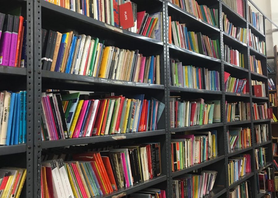 At Strand Bookstore, books of scripts line the shelves. Reading the script or screenplay of a production can give audience members a different perspective on the play than just viewing it in theaters. (Staff Photo by Sasha Cohen)