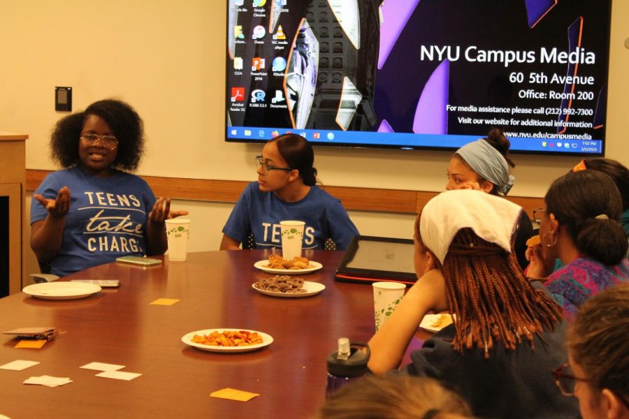 Students with Teens Take Charge gather for a meeting. Teens Take Charge is a student-led organization advocating for educational equity (Photo by Vanessa Handy)