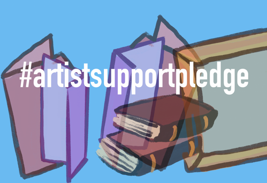 Online gift cards, donations, live streams and more are still viable options during this time. The WSN Arts desk lists some ways you can still support independent artists from a safe social distance. (Staff Illustration by Charlie Dodge)
