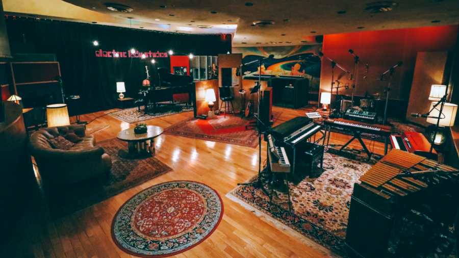 The Electric Ladies Studios recording space offers pleasant aesthetics during recording sessions. Opened in 1970, the studio is the creation of rock icon Jimi Hendrix. (Photo by Vaishnavi Naidu)