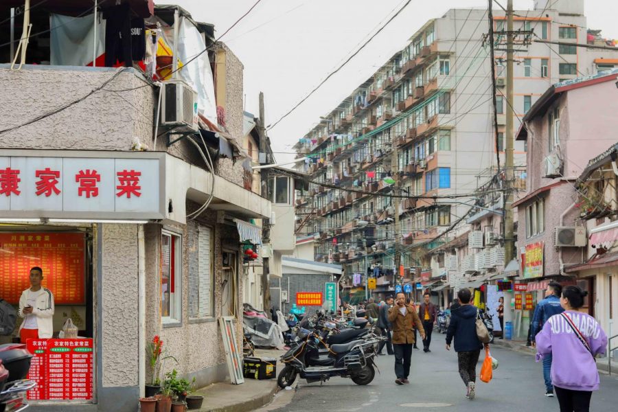 A few blocks away from the art foundation, a traditional Chinese portal welcomed everyone to Shanghai’s Old Street Fangbang Middle Road and Guangqi Road. There were small shops, restaurants and dozens of motorbikes dodging the pedestrians that were walking on the road because there wasn’t a proper sidewalk.