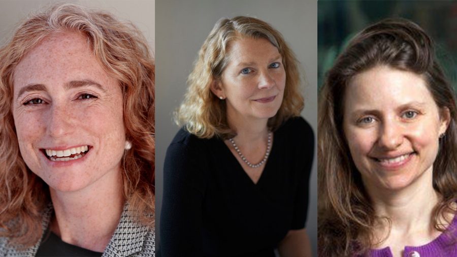 Last week the Guggenheim Foundation announced the Guggenheim Fellows for 2020. From left to right, NYU Professors Melissa Schwartzberg, Jenny McPhee, and Kim Phillips-Fein received fellowship awards. (Staff Illustration by Chelsea Li)