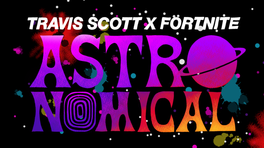 Travis+Scott%E2%80%99s+concert%2C+%E2%80%9CAstronomical%E2%80%9D+was+held+over+three+days+on+Fortnite%2C+a+popular+gaming+platform.+Since+the+social+distancing+order%2C+artists+have+shown+their+creativity+by+holding+live+events+in+unique+online+spaces.+%28Staff+Illustration+by+Chelsea+Li%29