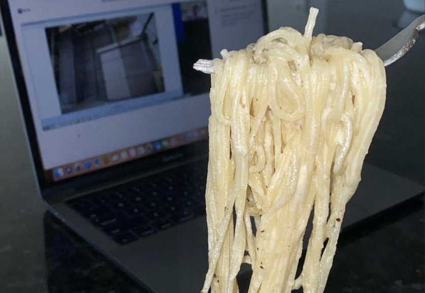 This new trend of baking and cooking during online classes is started by Steinhardt junior Maurice Bensmihen. Catch his next dish on his Instagram @mauricebensmihen and Tik Tok maurice.bensmihen. (Photo courtesy of Maurice Bensmihen) 
