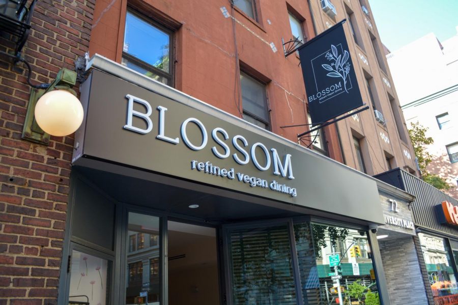 Blossom+is+a+vegan+restaurant+previously+located+in+Chelsea%2C+NYC.+Blossom+recently+relocated+to+72+University+Pl.+in+Greenwich+Village.+%28Staff+Photo+by+Manasa+Gudavlli%29