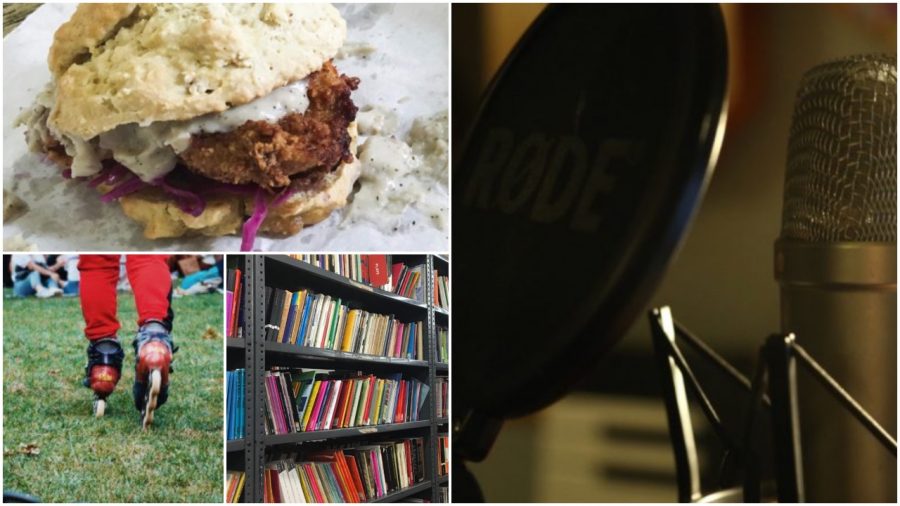 Reading, roller skating, listening to true crimes podcast or making the best spicy fried chicken sandwich. We’ve all been there this quarantine season. (Photos by Scott Hogan, Guru Ramanathan, Leo Sheingate, Sasha Cohen. Staff Illustration by Alex Tran)
