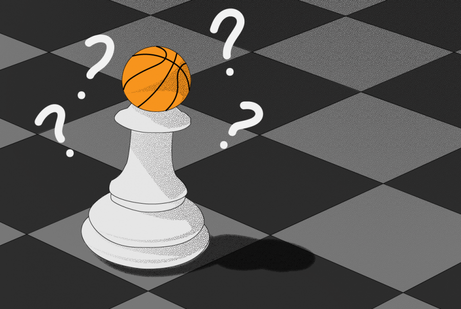 A sport where people have seemingly forsaken creative play for optimal play is chess, after Deep Blue chess engine first defeated the chess world champion Grandmaster Garry Kasparov in 1996. Similarly, NBA audiences have raised concerns that sports are becoming increasingly homogenized as teams across sports push for an optimal style of play. (Staff Illustration by Deborah Alalade)
