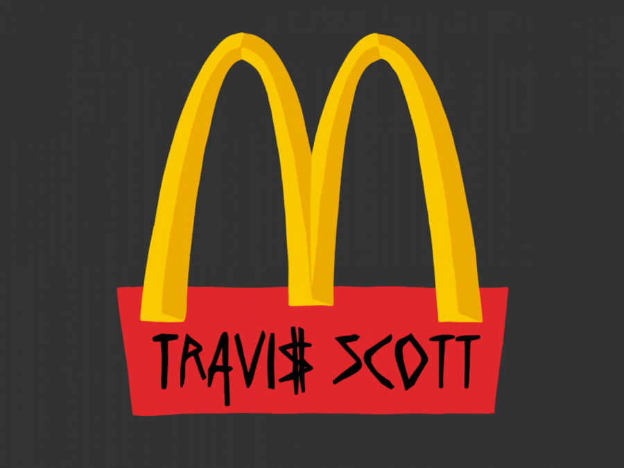 Travis Scotts McDonalds latest collaboration is set to be released on Oct. 4. The menu item consists of the singers favorite order: a quarter pounder with onions, pickles, bacon, lettuce, melted cheese, mustard and ketchup. (Staff Illustration by Chelsea Li)