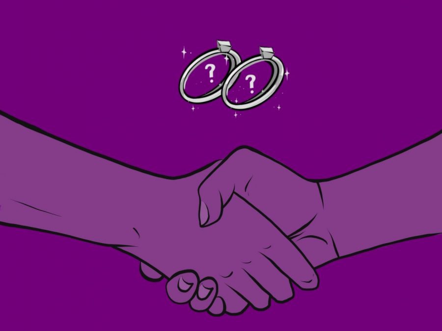 NYU Marriage Pact ran an algorithm in February. The team aimed to help students make connections during the COVID-19 pandemic. (Illustration by Susan Behrends Valenzuela)