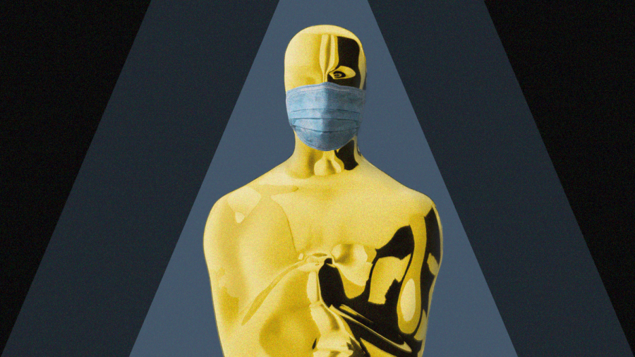 The Oscars were one of many award shows that have looked different since the COVID-19 pandemic. Two NYU Tisch alumni are recognized as nominees at the Oscars and Golden Globes this year. (Illustration by Jules Talbot)
