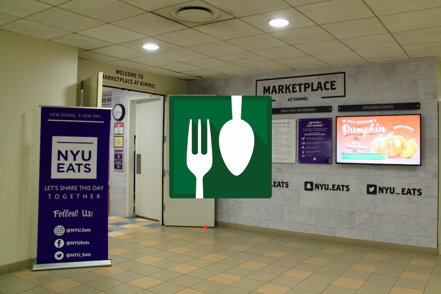 The Share Meals app was created in 2009 by NYU alumni Jonathan Chin. NYU students can donate their meal swipes to those in need.  (Staff Photo by Alexandra Chan. Staff Illustration by Alex Tran)