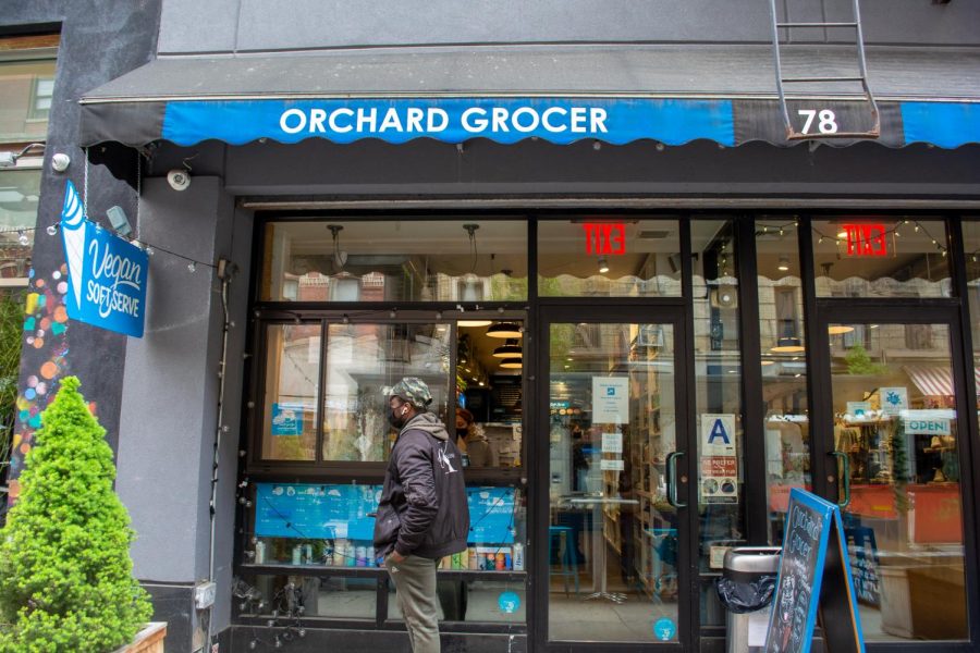 Orchard Grocer, located at 78 Orchard St, is an all-vegan deli and grocer. They offer vegan sandwiches, soft-serve ice cream, and groceries for vegans and non-vegans alike. (Staff Photo by Manasa Gudavalli)