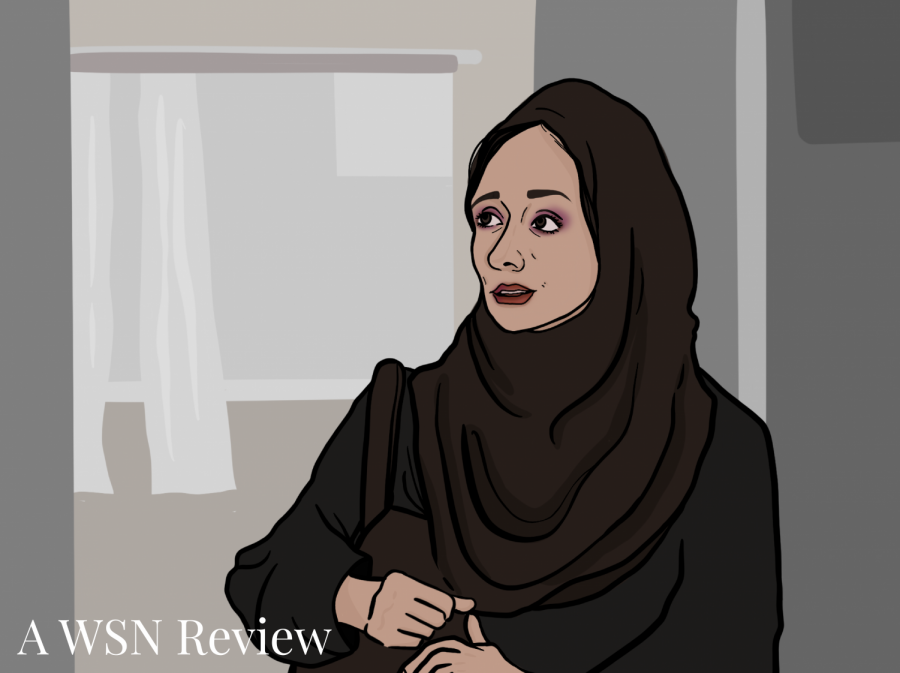 “Ballad of a White Cow,” co-directed by Behtash Sanaeeha and Maryam Moghaddam, is a 2020 Iranian drama film. This film follows Mina (Maryam Moghaddam) as she uncovers the bureaucracy of a repressive state. (Staff Illustration by Susan Behrends Valenzuela)