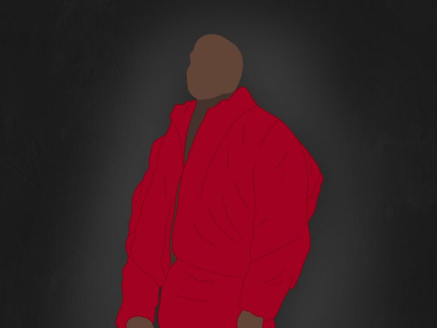 Donda, the tenth studio album by Kanye West, was released on August 29, 2021. This album is composed of twenty-seven tracks, approximating a two-hour runtime altogether. (Staff Illustration by Manasa Gudavalli)