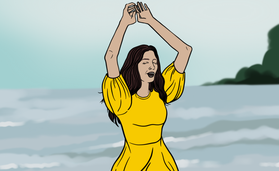 Singer-songwriter Lorde released her latest album Solar Power on June 10. The album, her first in four years, reflects her progression into a new phase of her artistic journey. (Staff Illustration by Susan Behrends Valenzuela)