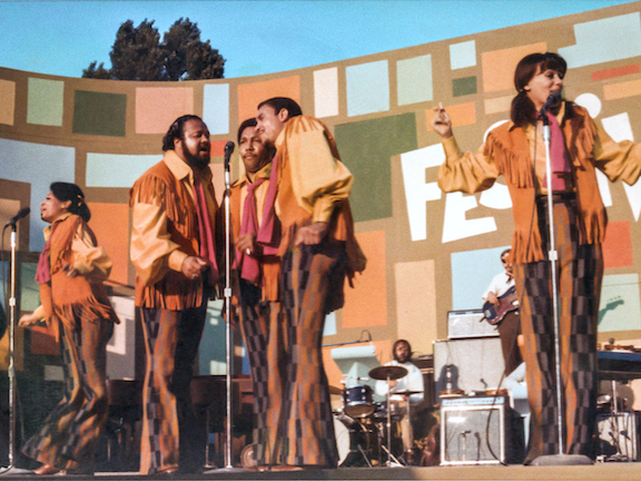 The 5th Dimension performs at the Harlem Cultural Festival in 1969. In his directorial debut, Questlove’s Summer of Soul creates a time capsule of the essential music of Black America. (Photo courtesy of Searchlight Pictures)