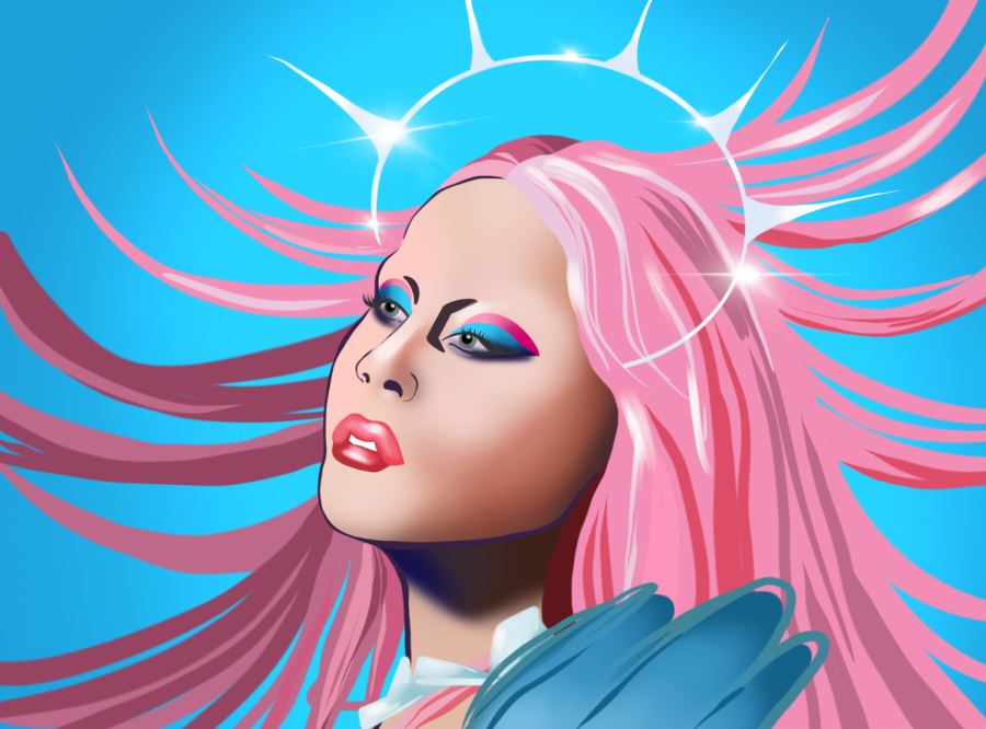 A year after releasing her album “Chromatica,” Lady Gaga has impressed fans with 14 new remixes of songs. “Dawn of Chromatica” succeeds in breathing new life into each song. (Staff Illustration by Susan Behrends Valenzuela)