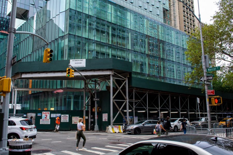 181+Mercer+St.%2C+located+between+Bleecker+and+West+Houston+Streets%2C+is+NYUs+new+multi-use+building.+The+building+is+expected+to+open+in+fall+2022.+%28Staff+Photo+by+Manasa+Gudavalli%29
