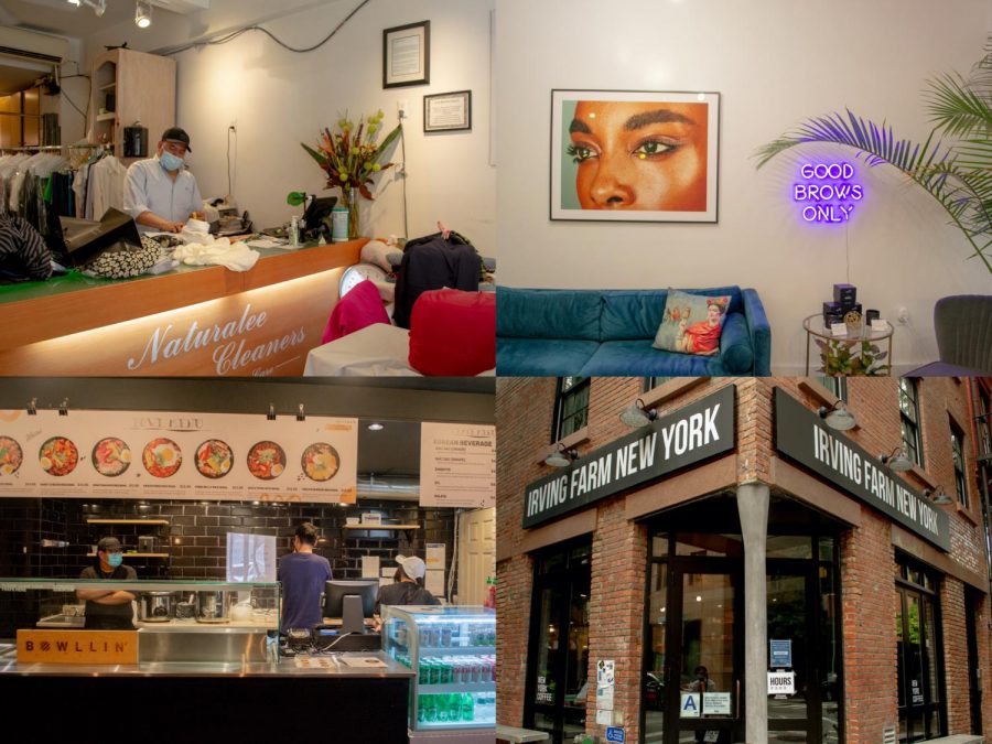 Local businesses near Washington Square Park experienced a difficult time during the COVID-19 lockdown and only recovered when the campus reopened. They form the backbone of the neighborhood, and NYU students and faculty function as a major source of income. (Photos by Camille Harvell)