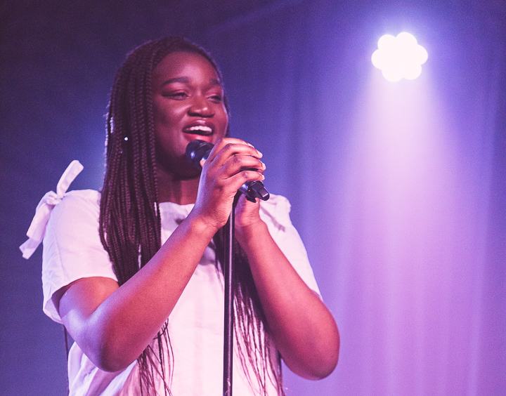 Singer-songwriter Angela Daudu performing at Talent Nation in 2019. (Photo by Owen Mertens Photography)