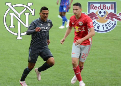 Tony Rocha is a midfielder with the New York City Football Club and Sean Davis is a midfielder with the New York Red Bulls. While seemingly different, there are many common parallels between the rivaling teams. (Images via Wikimedia Commons,  Staff Illustration by Ryan Kawahara)