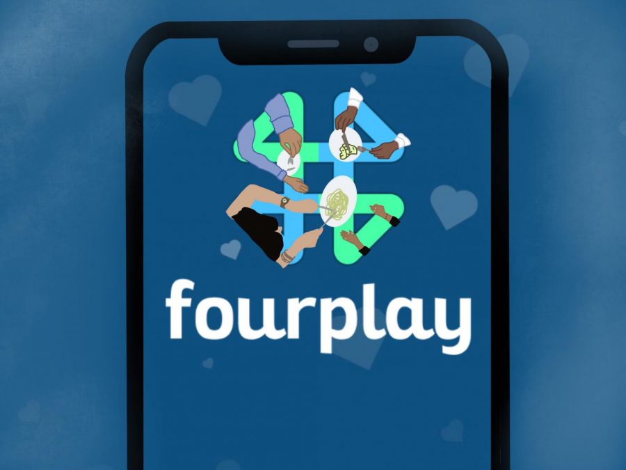Fourplay is a new dating app designed to match duos on double dates. The app’s group focus changes the dynamic of dates. (Staff Illustration by Manasa Gudavalli)