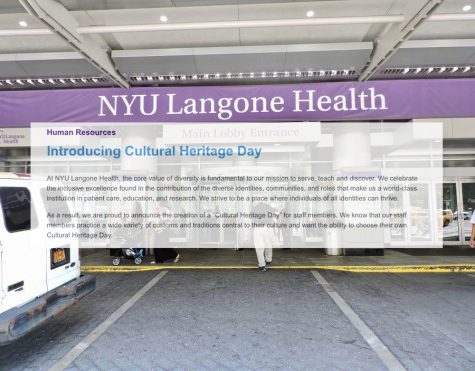 NYU Langone Health has announced a new “Cultural Heritage Day.” The announcement comes after Langone did not include Juneteenth, a federal holiday, on their 2022 calendar. (Photo by Nina Schifano, Staff Illustration by Jake Capriotti)