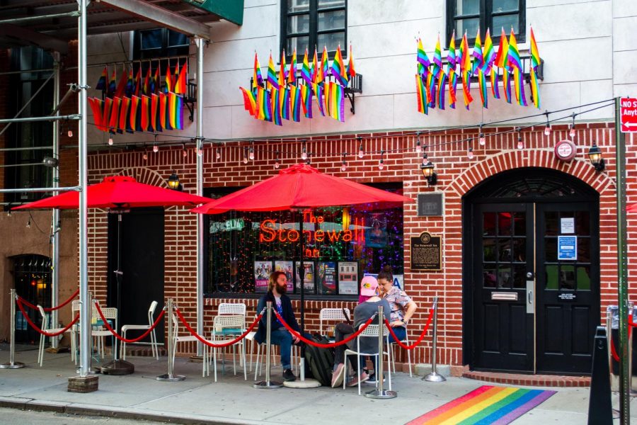 Greenwich+Village+is+home+to+many+historic+queer+bars+and+restaurants%2C+such+as+The+Stonewall+Inn+in+the+West+Village.+Although+the+neighborhood%E2%80%99s+history+draws+LGBTQ%2B+applicants+to+NYU+every+year%2C+the+university+still+needs+to+make+improvements+for+its+LGBTQ%2B+students.+%28Staff+Photo+by+Manasa+Gudavalli%29