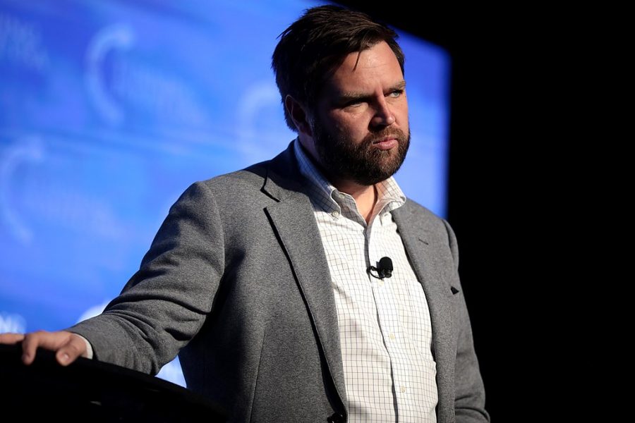 Conservative Senate hopeful J.D. Vance, pictured here at Turning Point USA’s Southwest Regional Conference in April 2021, often speaks at conservative events. Vance’s recent comments at the National Conservatism Conference disparaged higher education and professors. (Photo by Gage Skidmore, via Wikimedia Commons)