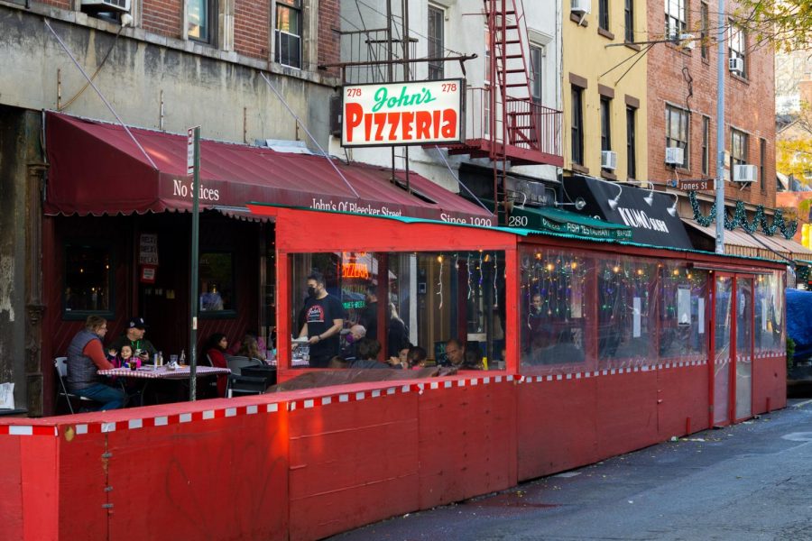 John’s of Bleecker St. is a pizzeria located on 278 Bleecker St, and one of the restaurants saved by the Open Restaurant program from the impacts of COVID-19. (Photo by Kevin Wu)