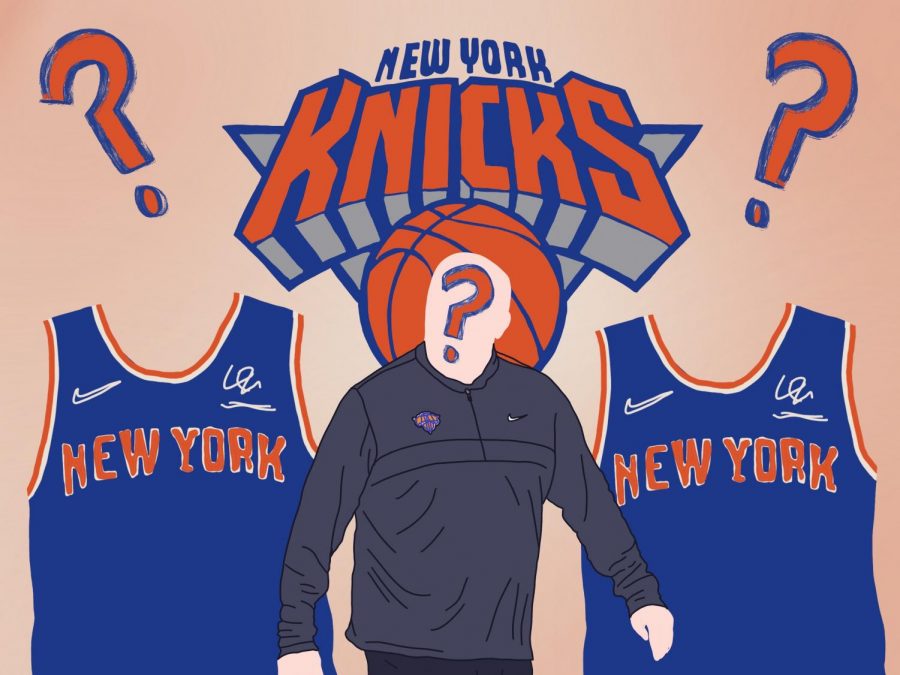 Tom Thibodeau is the head coach for the New York Knicks. While Thibodeau has earned the 2020-21 NBA Coach of the Year Award, he has failed to maximize the talent on the roster. (Staff Illustration by Manasa Gudavalli)