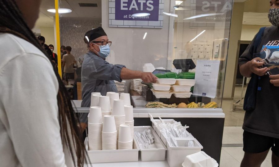 Dining halls are now operating through grab-and-go services. (Photo by Noma Mirny)