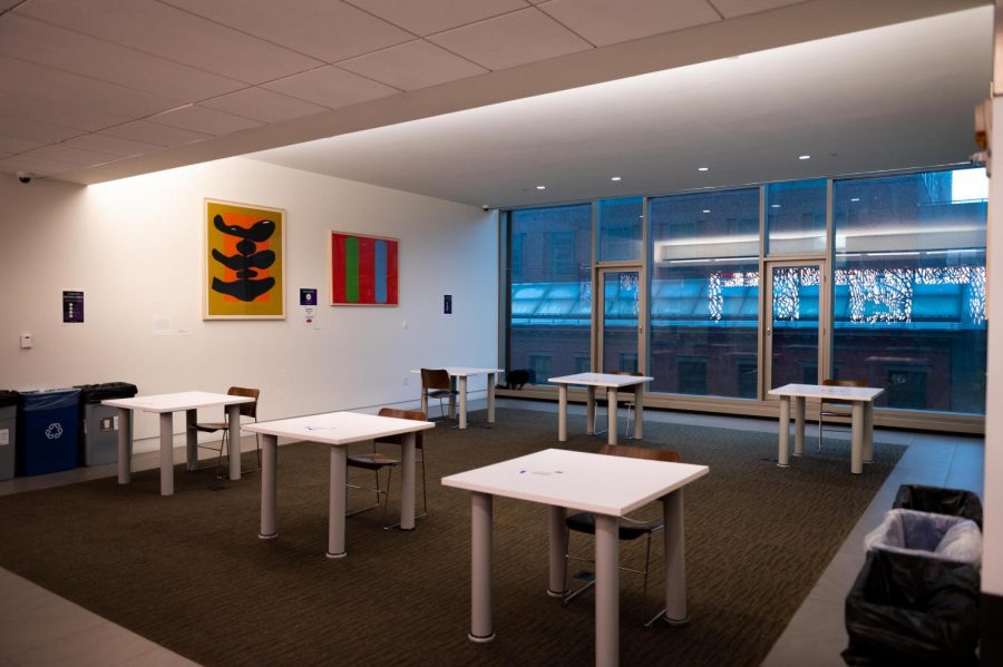 The lounges at the Global Center for Academic and Spiritual Life are located on the second, third, fourth and fifth floors. (Photo by Jake Capriotti)