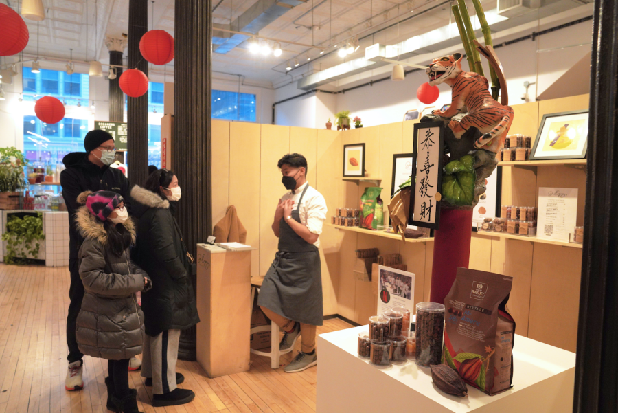 The youngest contestant on ”The School of Chocolate,” Daniel Corpuz, is in Manhattan for a pop-up shop at Canal Street Market. (Staff Photo by Alex Tran)