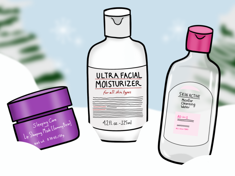 Don’t let the cold weather ruin your skin — read our recommendations for primers, cleansers, toners and more. (Staff Illustration by Susan Behrends Valenzuela)