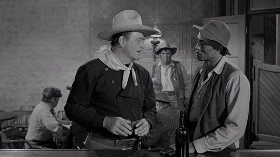 Woody Strode plays Pompey in the 1962 John Ford film “The Man Who Shot Liberty Valance.” The film is screening at the Museum of the Moving Image on Feb. 18. (Image courtesy of Paramount Pictures / MoMI)