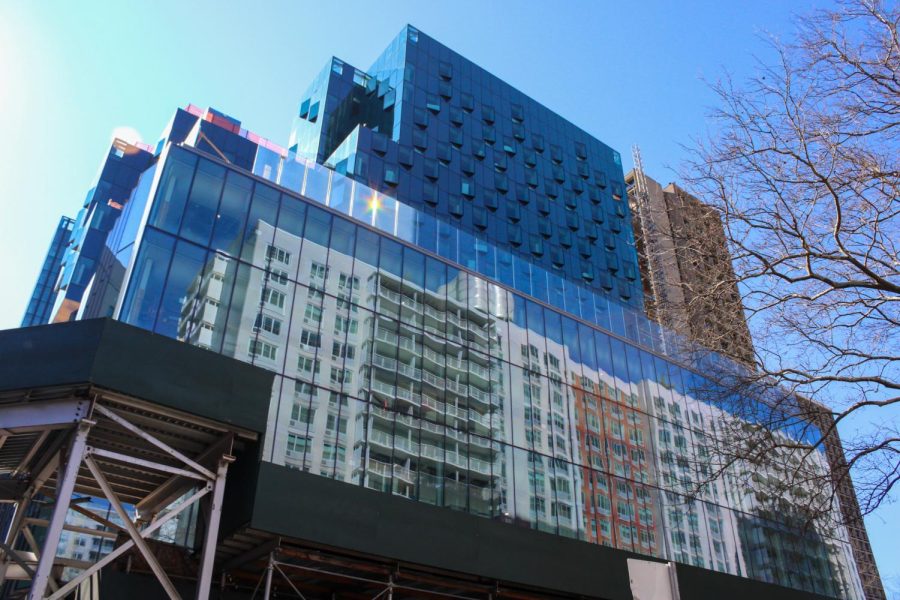 The all glass facade of 181 Mercer Street.