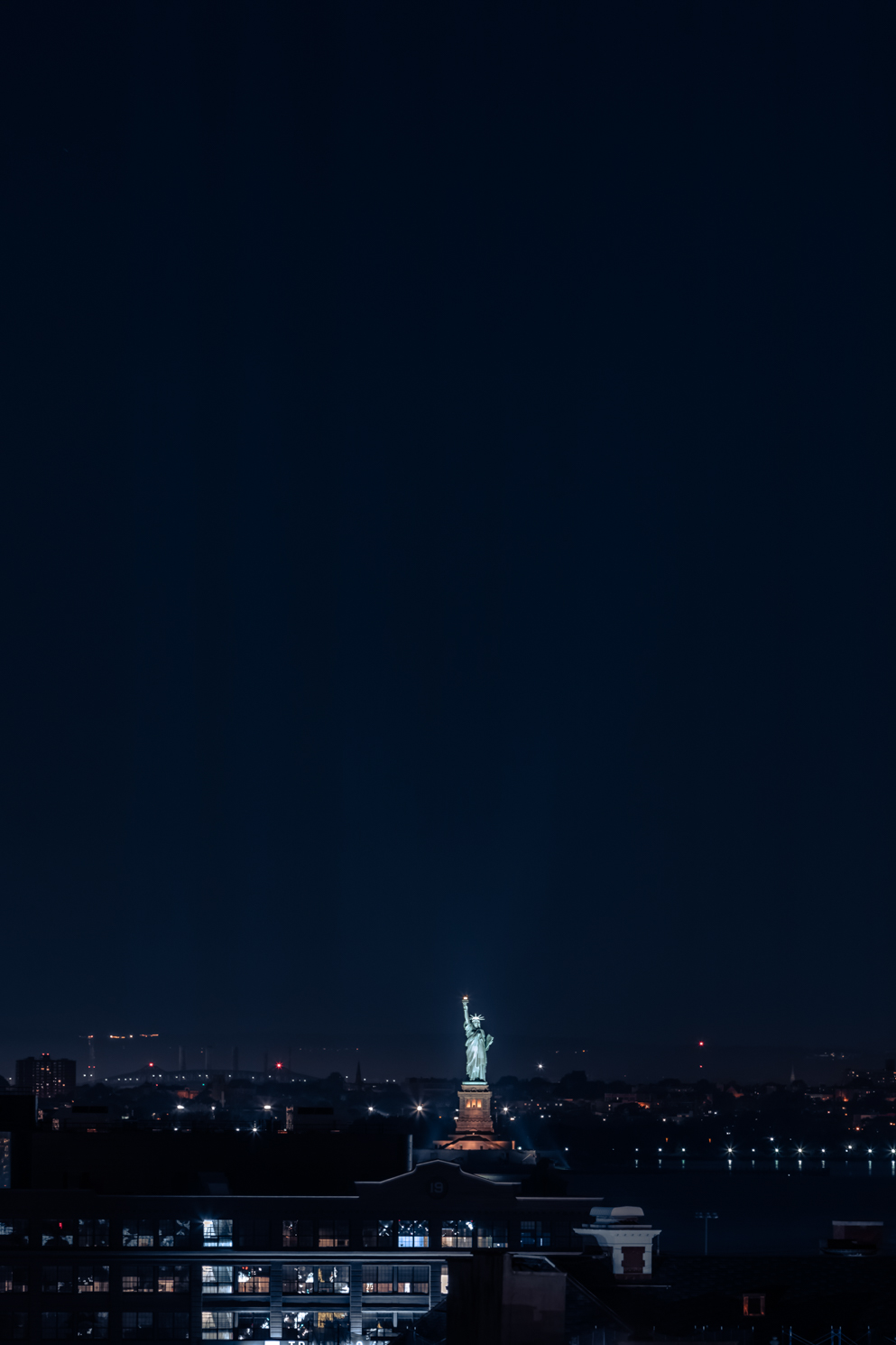 The Statue of Liberty during night time.