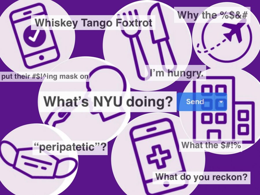 A collage of the icon graphics used in the NYU COVID-19 emails.